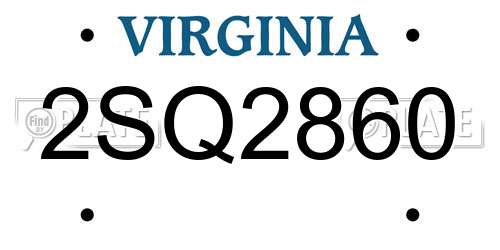 2SQ2860 Virginia License Plate