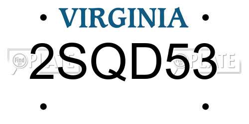 2SQD53 Virginia License Plate