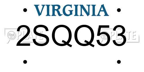 2SQQ53 Virginia License Plate