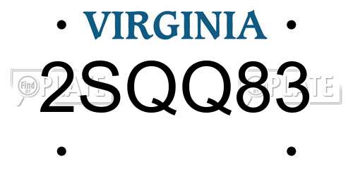 2SQQ83 Virginia License Plate