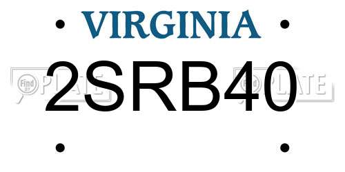 2SRB40 Virginia License Plate