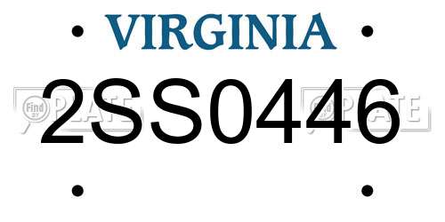 2SS0446 Virginia License Plate