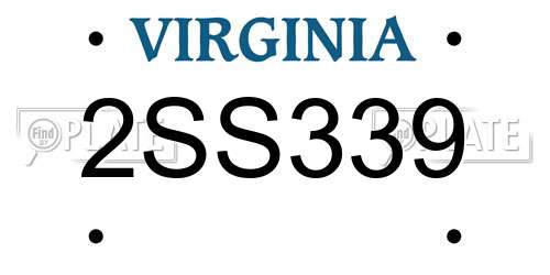2SS339 Virginia License Plate