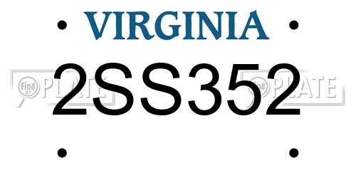 2SS352 Virginia License Plate