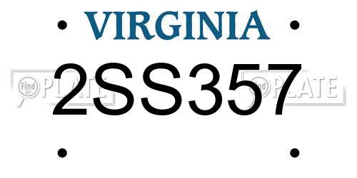 2SS357 Virginia License Plate