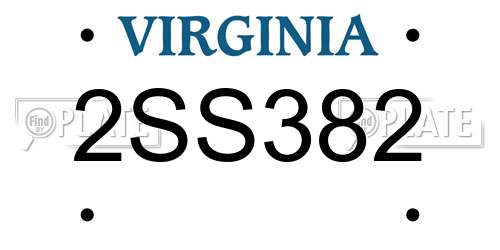2SS382 Virginia License Plate