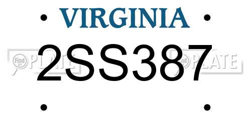 2SS387 Virginia License Plate