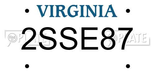 2SSE87 Virginia License Plate