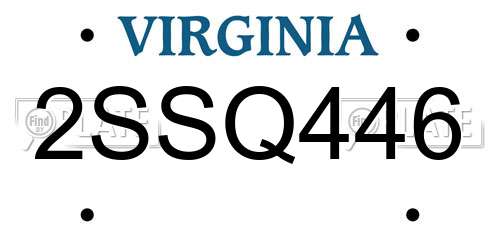 2SSQ446 Virginia License Plate