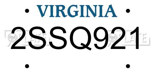 2SSQ921 Virginia License Plate