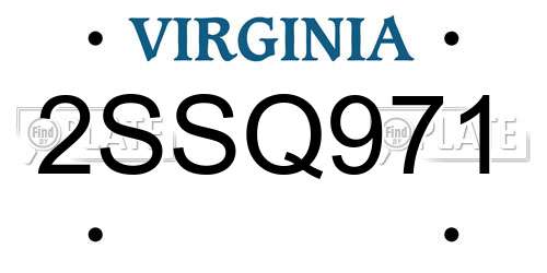 2SSQ971 Virginia License Plate