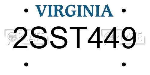 2SST449 Virginia License Plate