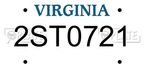 2ST0721 Virginia License Plate