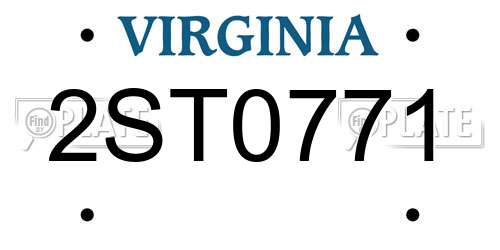 2ST0771 Virginia License Plate