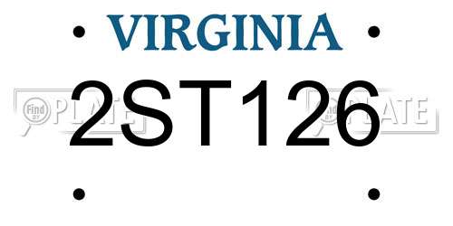 2ST126 Virginia License Plate