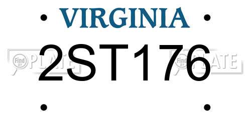 2ST176 Virginia License Plate