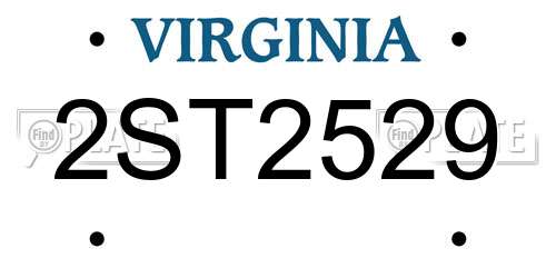 2ST2529 Virginia License Plate