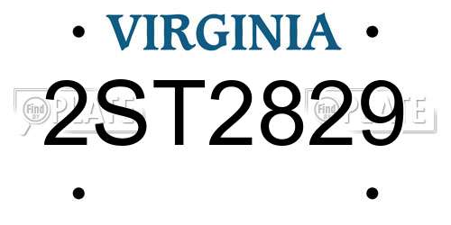 2ST2829 Virginia License Plate