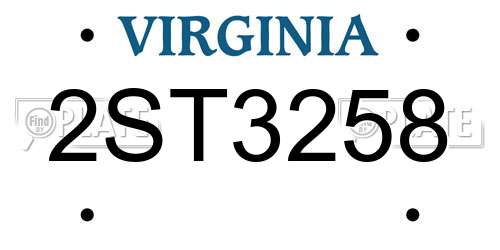 2ST3258 Virginia License Plate