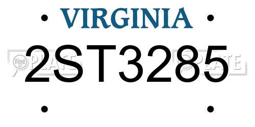 2ST3285 Virginia License Plate