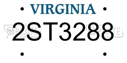 2ST3288 Virginia License Plate