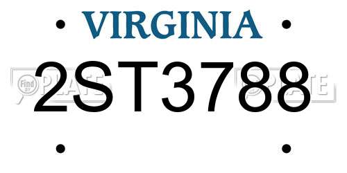 2ST3788 Virginia License Plate