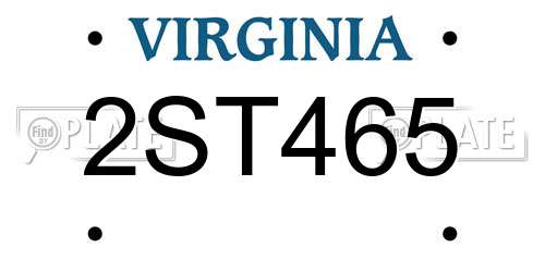 2ST465 Virginia License Plate