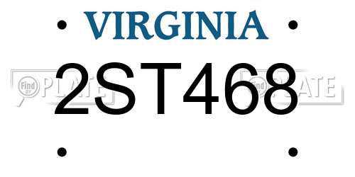 2ST468 Virginia License Plate