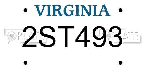 2ST493 Virginia License Plate