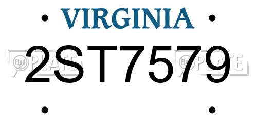 2ST7579 Virginia License Plate