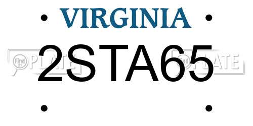 2STA65 Virginia License Plate