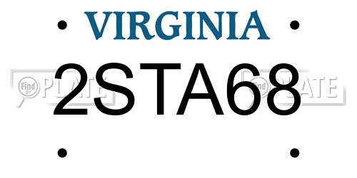 2STA68 Virginia License Plate