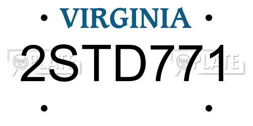 2STD771 Virginia License Plate