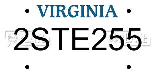 2STE255 Virginia License Plate
