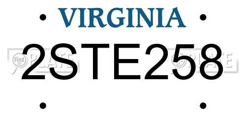 2STE258 Virginia License Plate