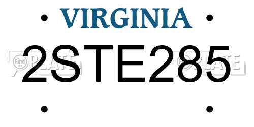 2STE285 Virginia License Plate