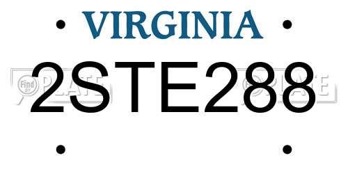2STE288 Virginia License Plate