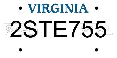 2STE755 Virginia License Plate