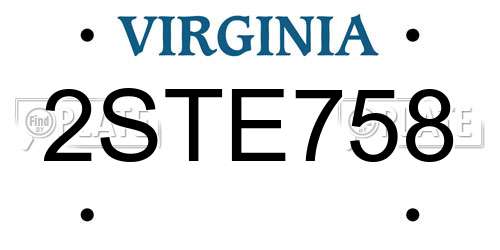 2STE758 Virginia License Plate