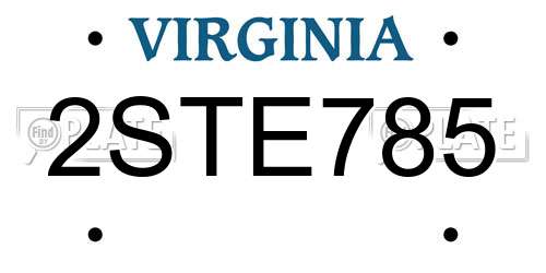 2STE785 Virginia License Plate