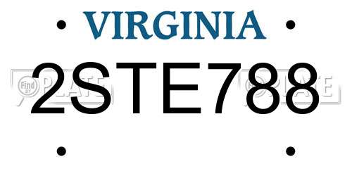 2STE788 Virginia License Plate