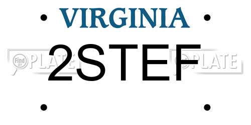 2STEF Virginia License Plate