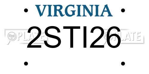 2STI26 Virginia License Plate