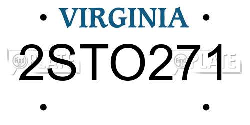 2STO271 Virginia License Plate