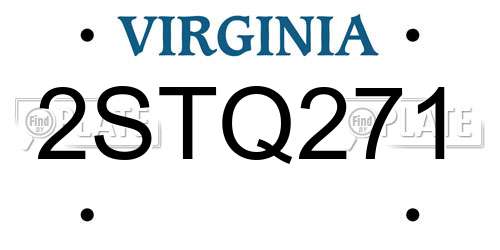 2STQ271 Virginia License Plate