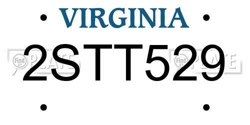 2STT529 Virginia License Plate