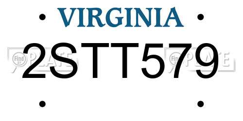 2STT579 Virginia License Plate