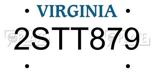 2STT879 Virginia License Plate