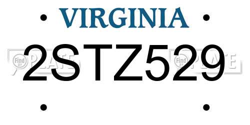 2STZ529 Virginia License Plate
