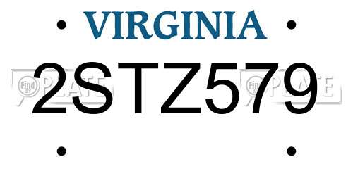 2STZ579 Virginia License Plate